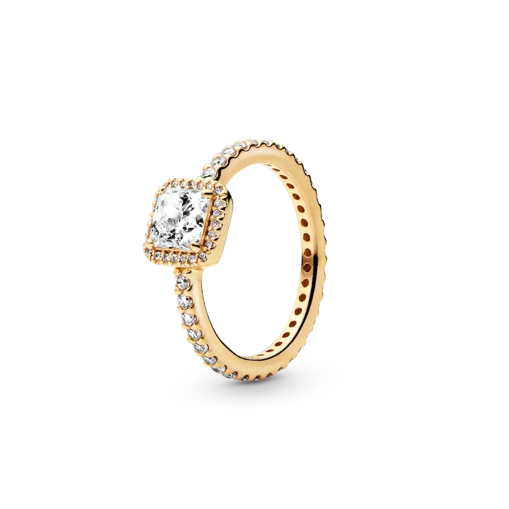 FINAL SALE - Square Sparkle Halo Ring