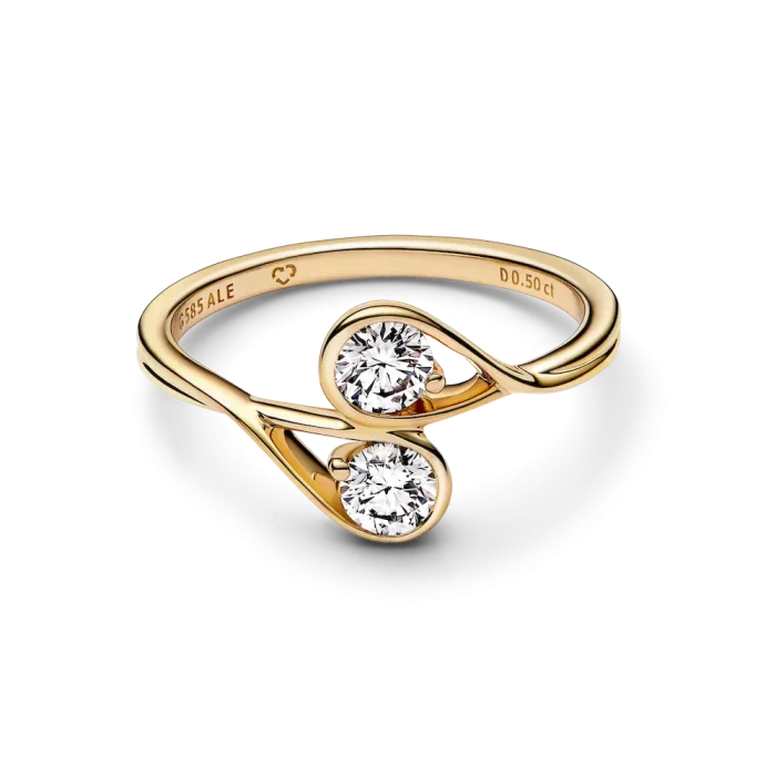 Pandora Infinite 14k Gold Double Lab-grown Diamond Ring - Image 4