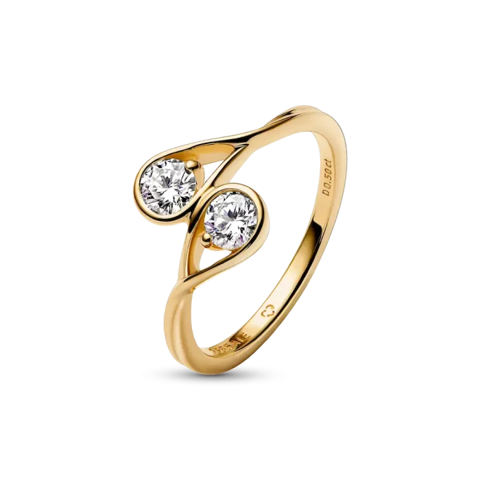 Pandora Infinite 14k Gold Double Lab-grown Diamond Ring - Image 5