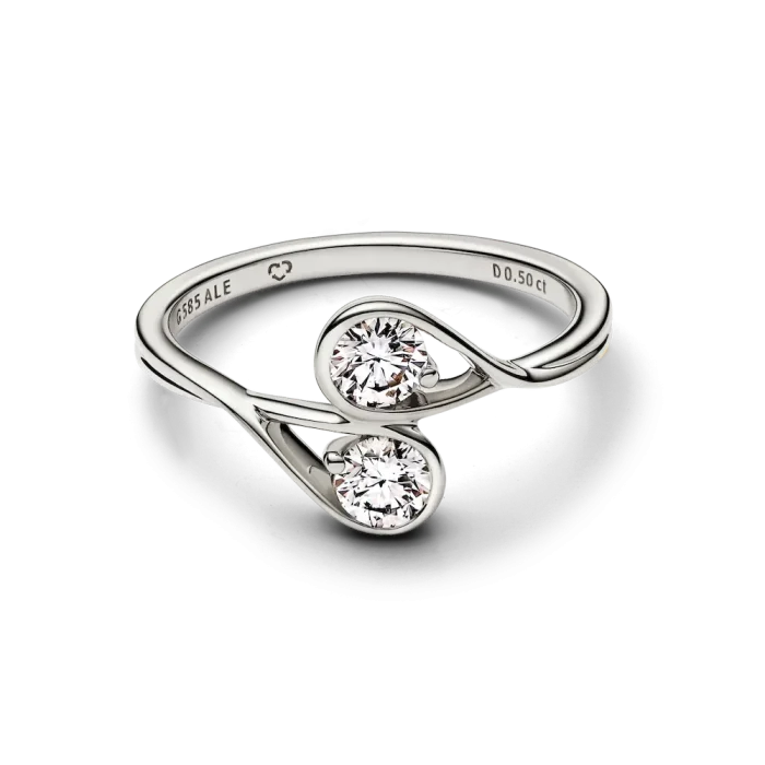 Pandora Infinite 14k White Gold Double Lab-grown Diamond Ring - Image 4