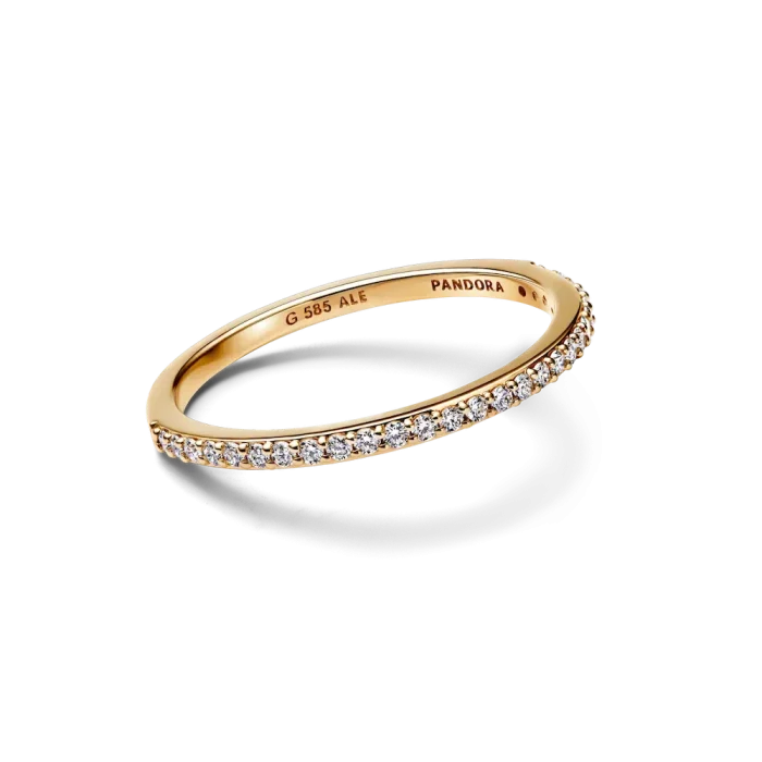 Pandora Era 14k Gold Lab-grown Diamond Half Eternity Pavé Band Ring - Image 6