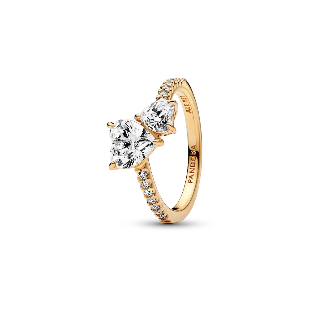 Double Heart Sparkling Ring