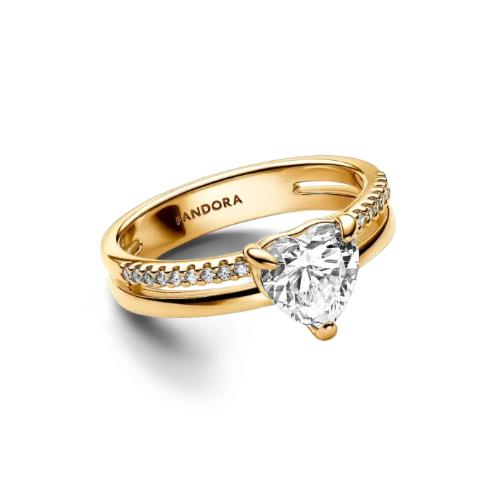 Double Band Heart Ring - Image 4