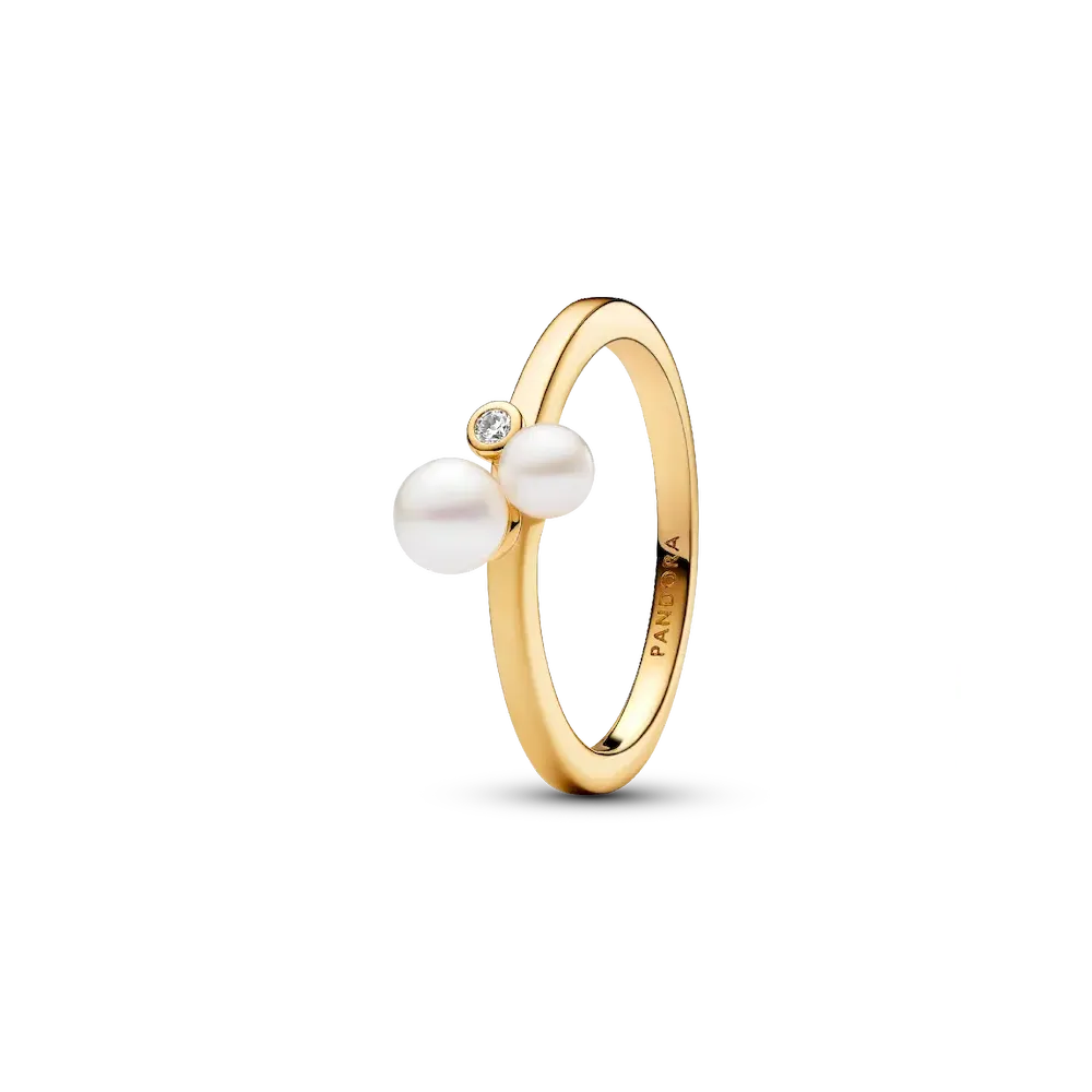 Duo Treated Freshwater Cultured Pearls Ring