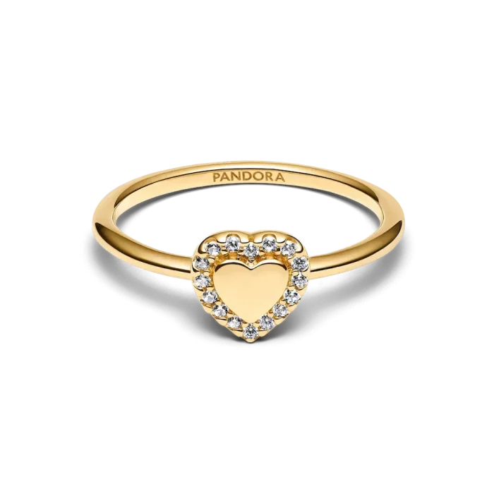 Engravable Heart Halo Ring - Image 8