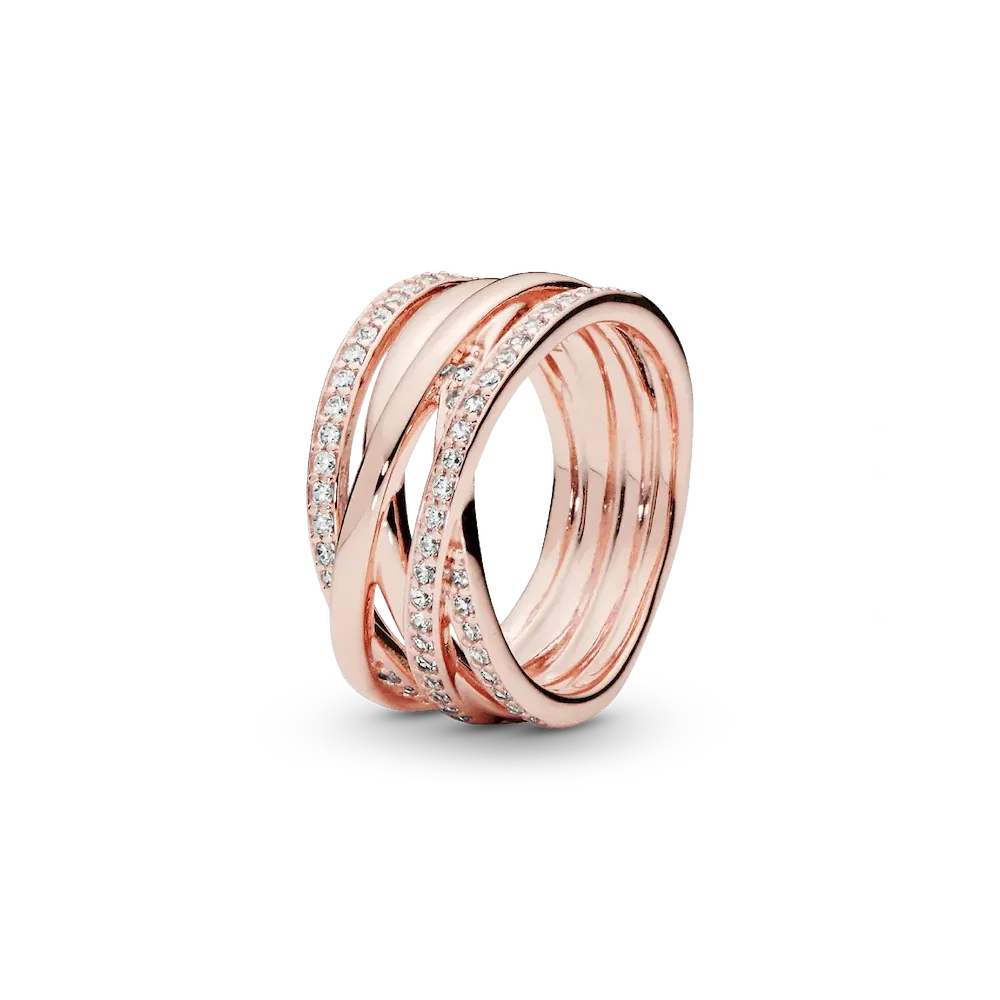 Sparkling & Polished Lines Ring