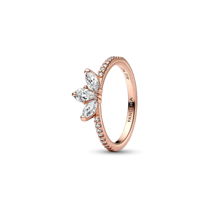 Rose Gold Tear-shaped Tiara Ring Set - Image 2
