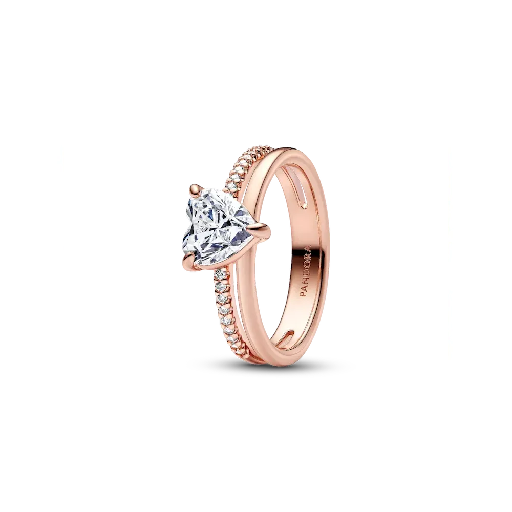 Double Band Heart Ring