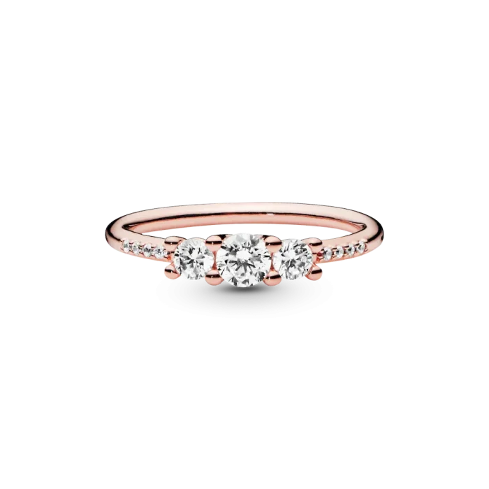 FINAL SALE - Clear Three-Stone Ring - Image 4