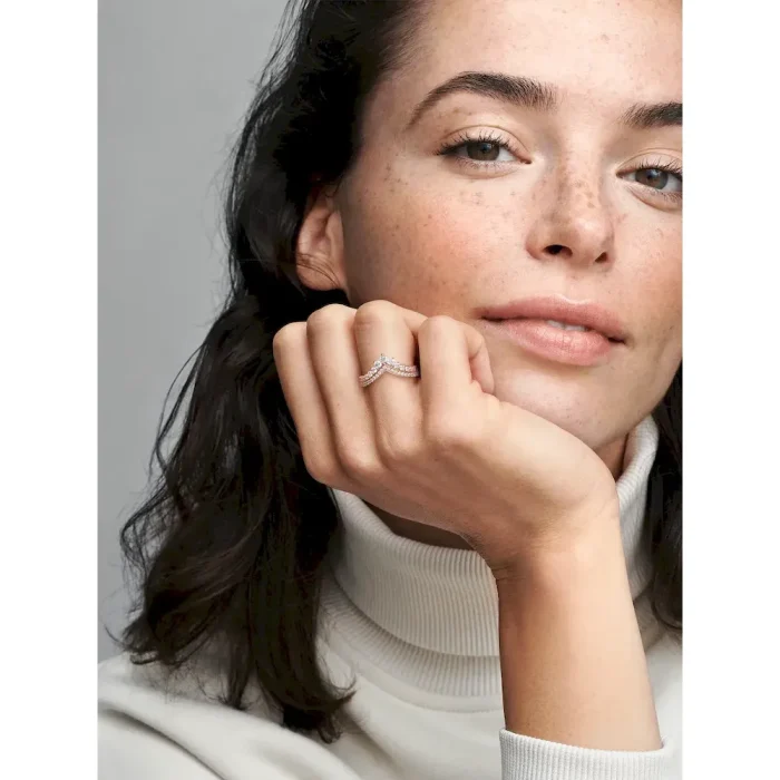 Heart of Rose Princess Wishbone Stacking Ring Set - Image 5