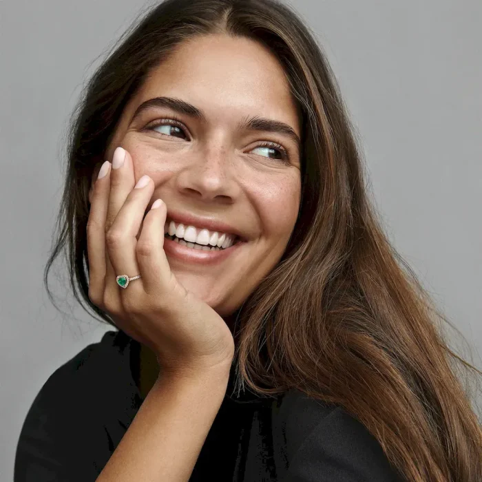 Sparkling Elevated Heart Ring - Image 3