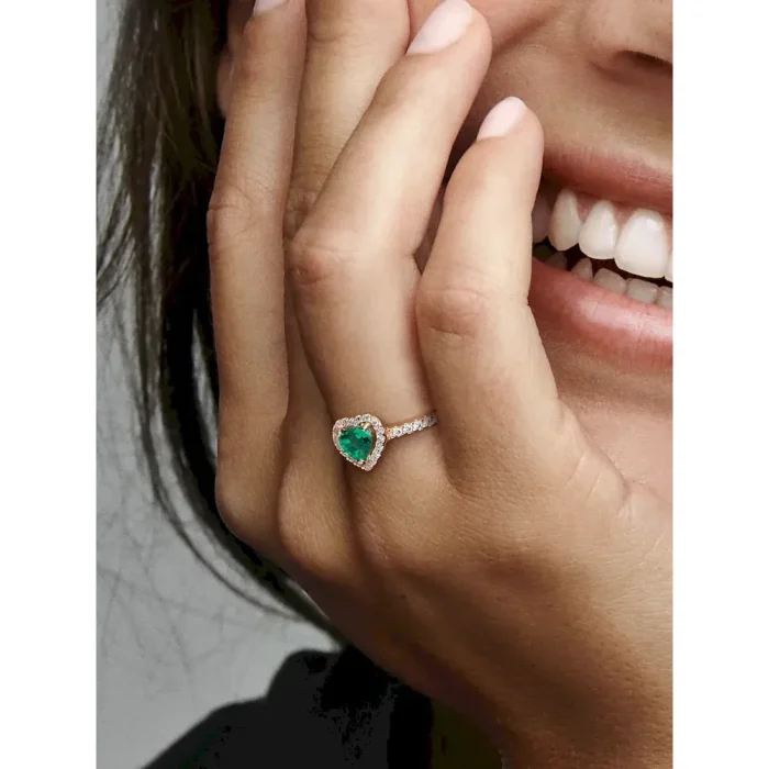 Sparkling Elevated Heart Ring - Image 2