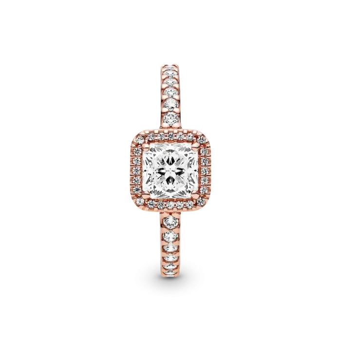 Square Sparkle Halo Ring - Image 7