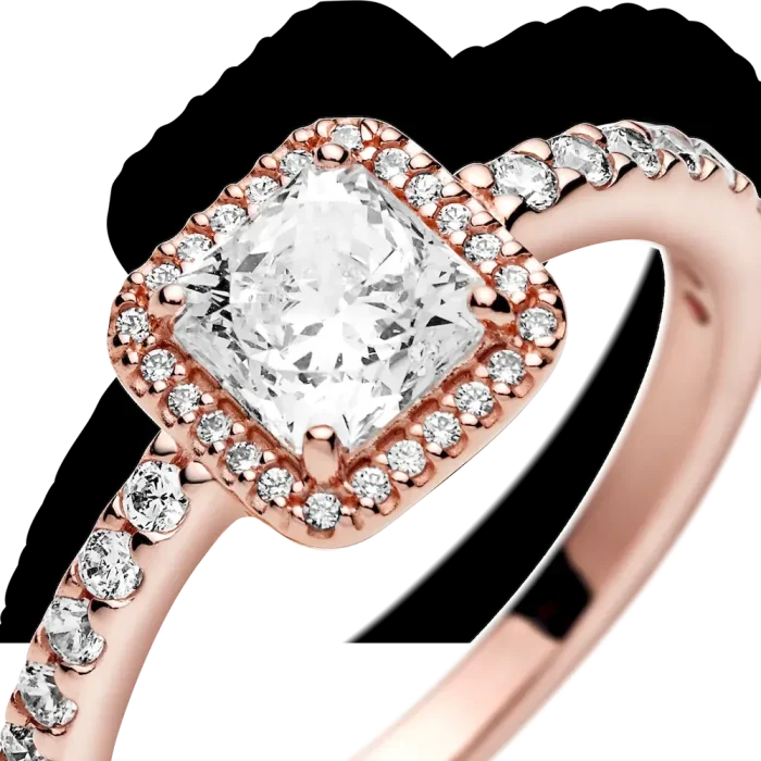 Square Sparkle Halo Ring - Image 5