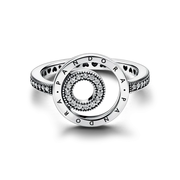 FINAL SALE - Pandora Signature Logo Circles Pavé Ring - Image 4
