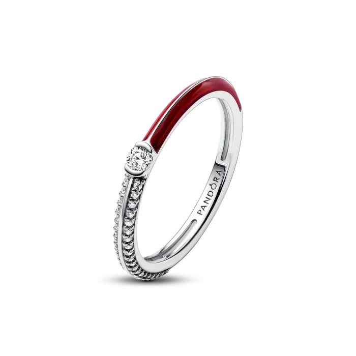 Pandora ME Pavé & Red Dual Ring - Image 4