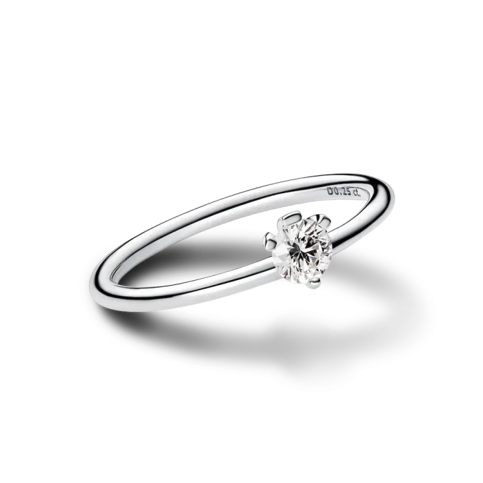 Pandora Nova Sterling Silver Off-set Lab-grown Diamond Ring - Image 4