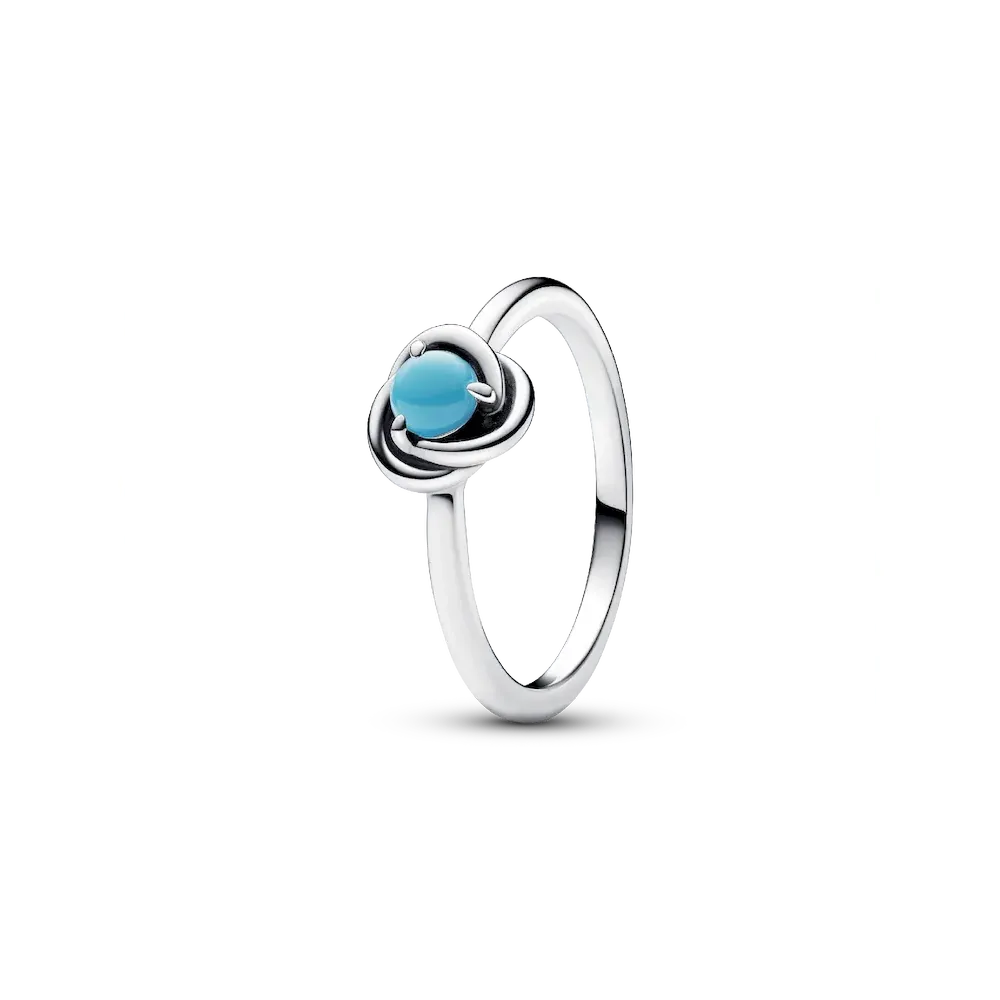 December Turquoise Blue Eternity Circle Ring