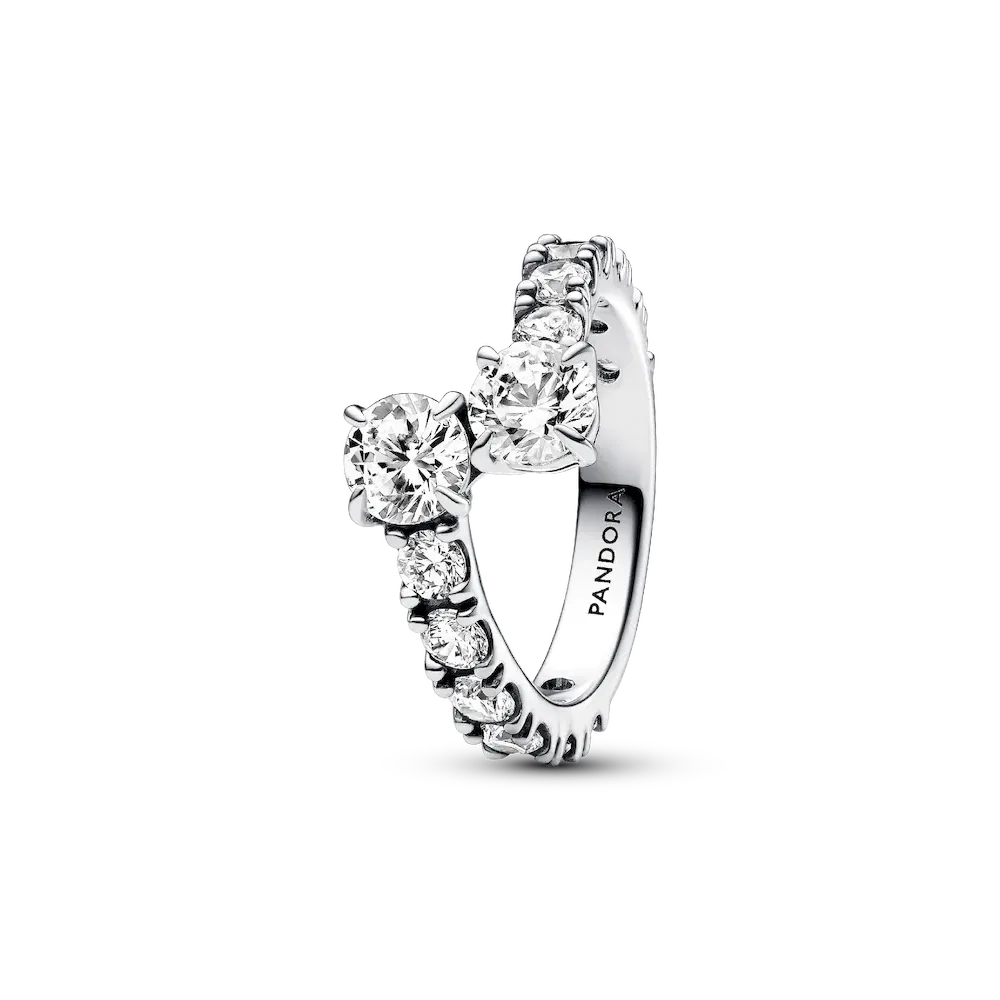 Sparkling Overlapping Band Ring