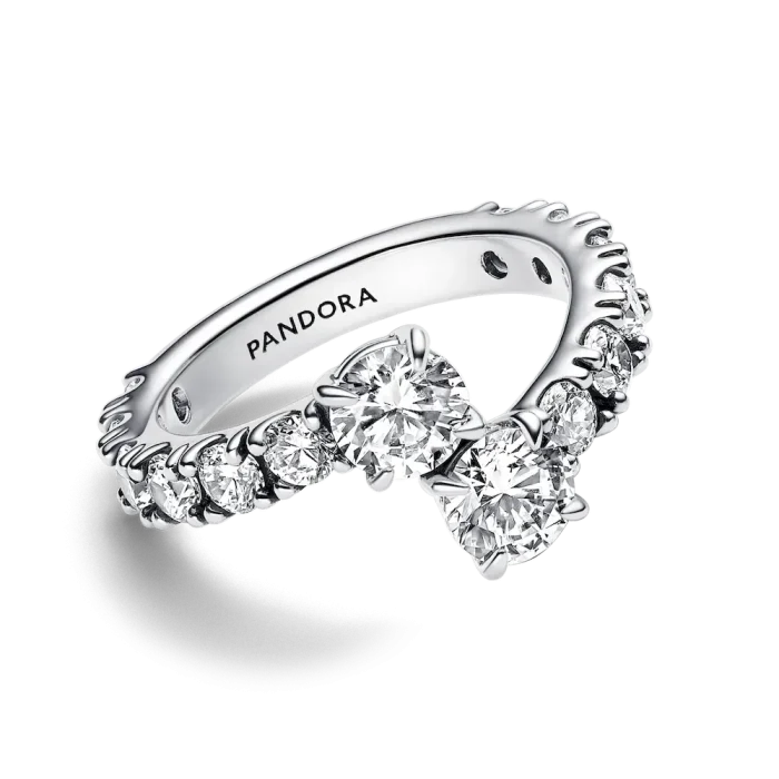 Sparkling Overlapping Band Ring - Image 6