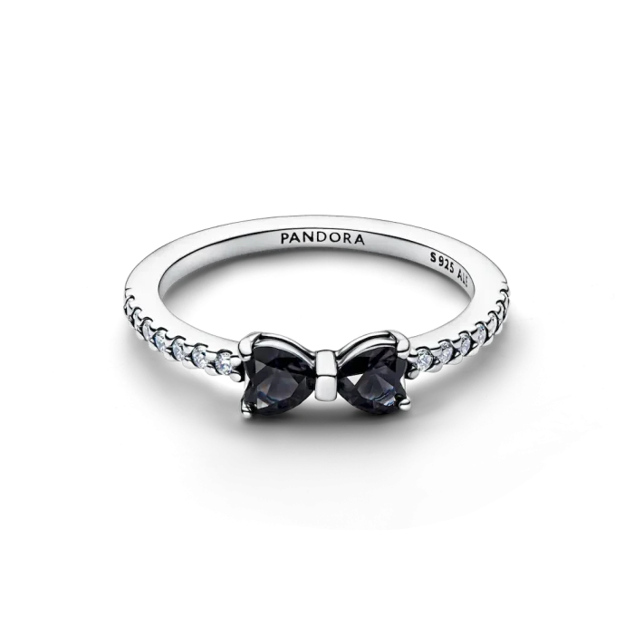 Sparkling Black Bow Ring - Image 2