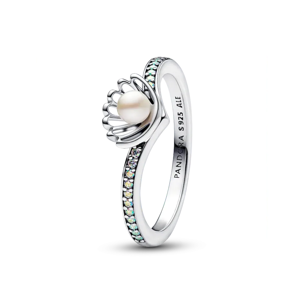 Disney Princess Ariel Shell Treated Freshwater Cultured Pearl Ring