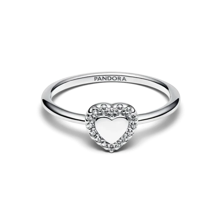 Engravable Heart Halo Ring - Image 7