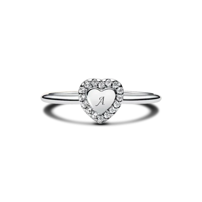 Engravable Heart Halo Ring - Image 5