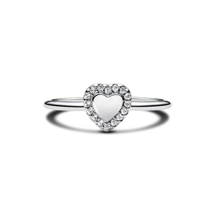 Engravable Heart Halo Ring - Image 8