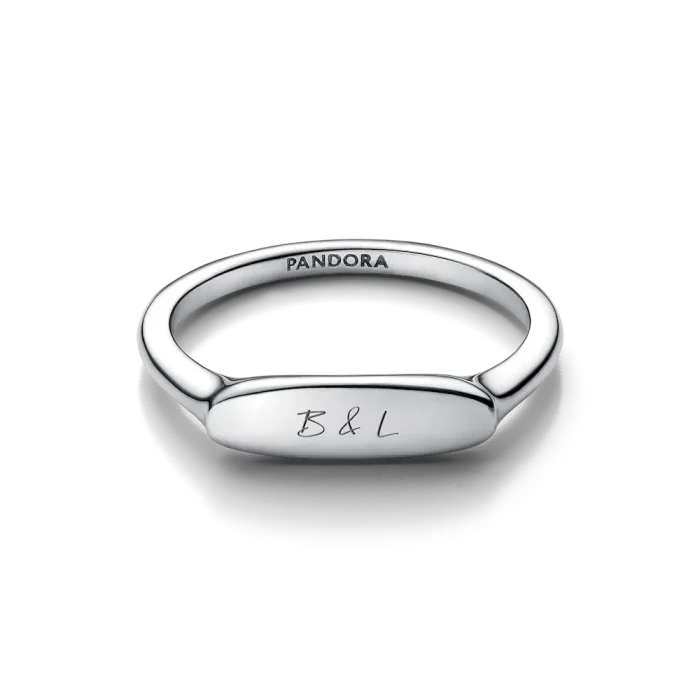 Engravable Love Notes Bar Ring Set - Image 13