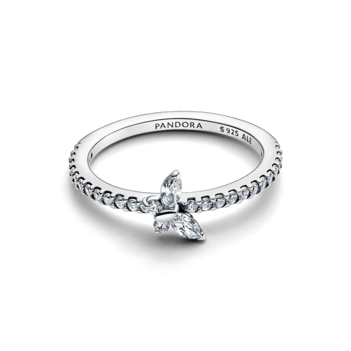 Sparkling Clear Butterfly Ring and Earring Set - Image 12