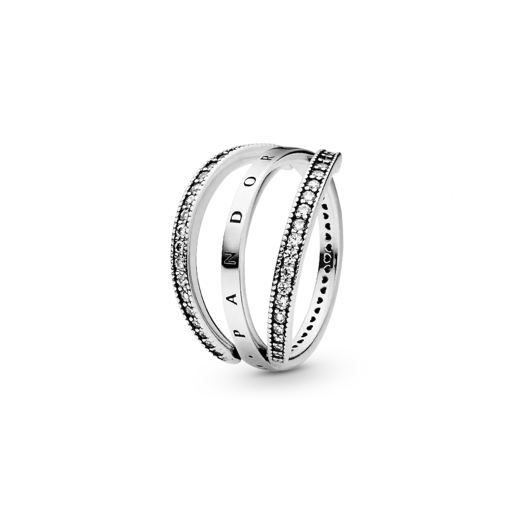 FINAL SALE - Pandora Logo and Hearts Ring