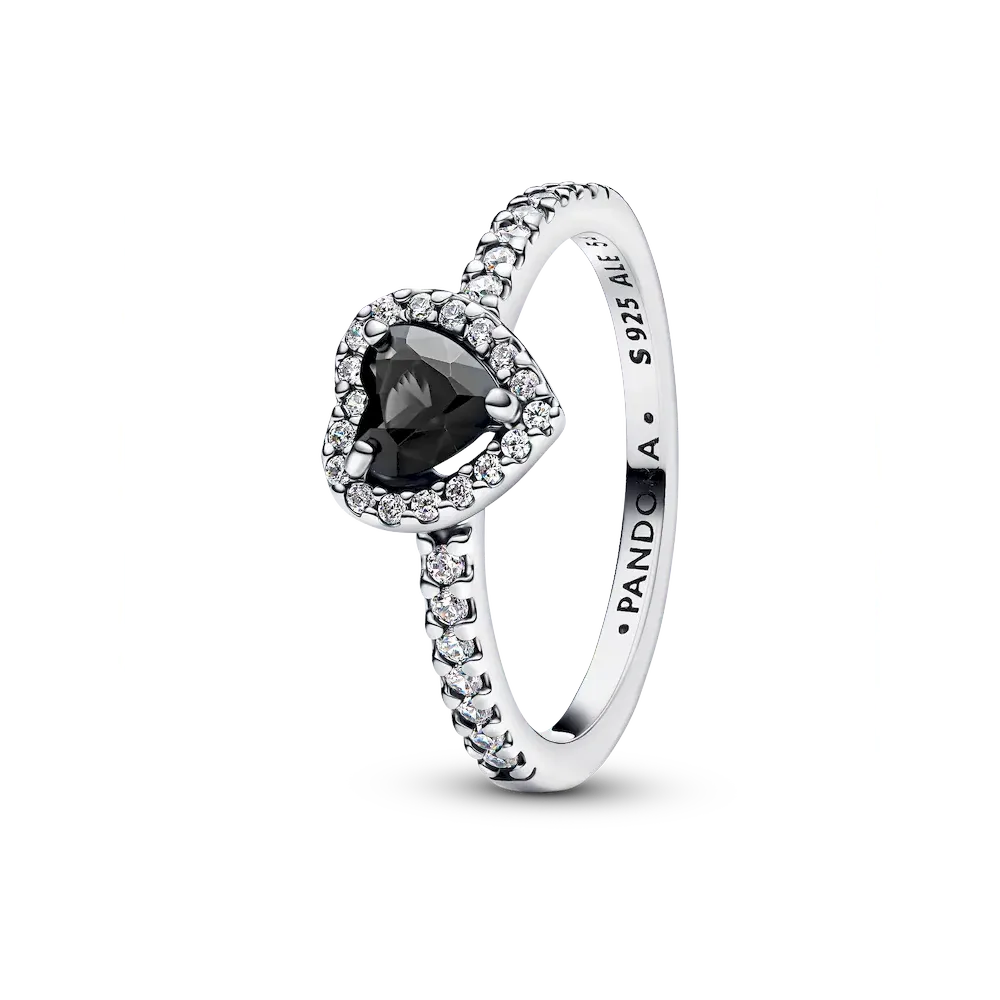 Elevated Black Heart Ring