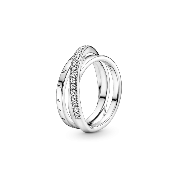 Crossover Pavé Triple Band Ring - Image 2