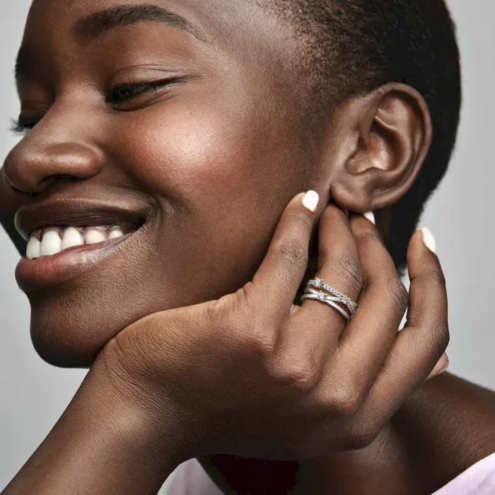 FINAL SALE - Sparkling Triple Band Ring - Image 3