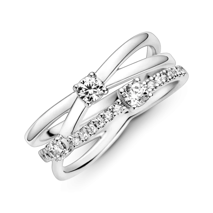 FINAL SALE - Sparkling Triple Band Ring - Image 5