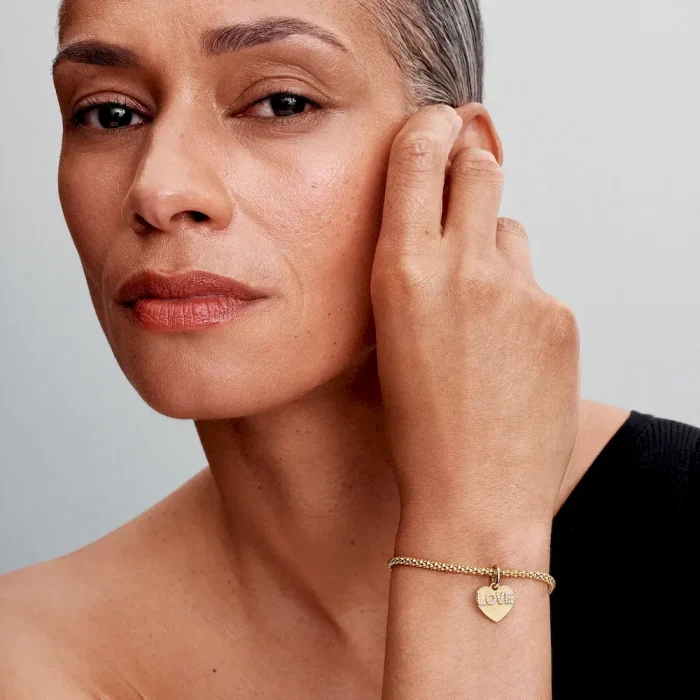 BE LOVE Engravable Golden Love Heart Charm Bracelet Set - Image 5