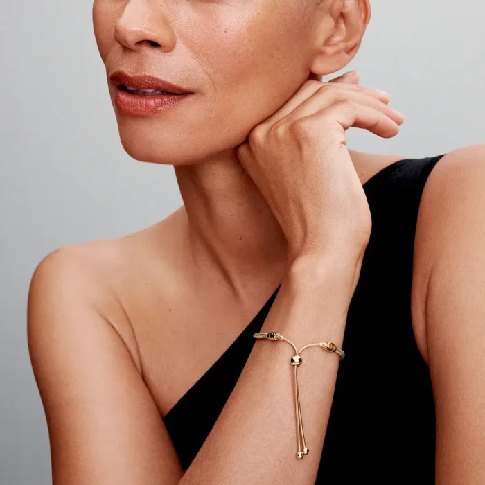 Golden Love Script Charm Bracelet Set - Image 5