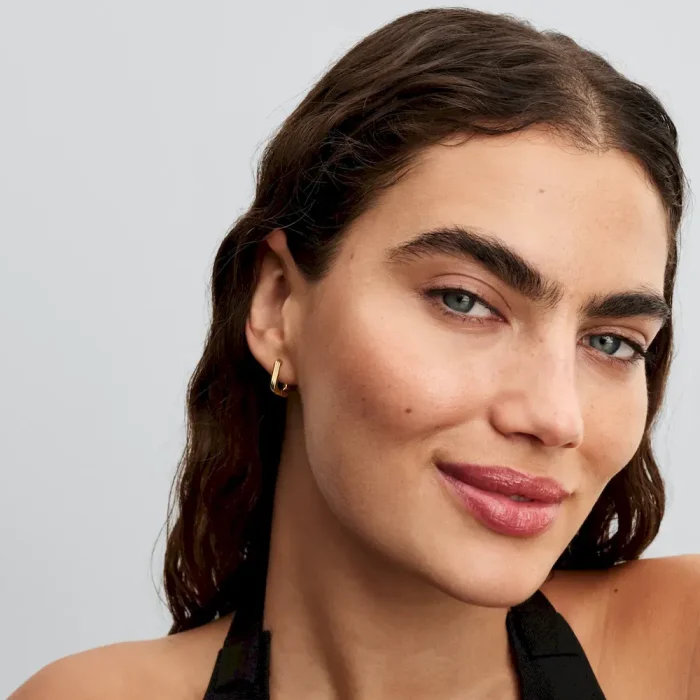 Twisted Triangle Small Hoop Earrings - Image 3