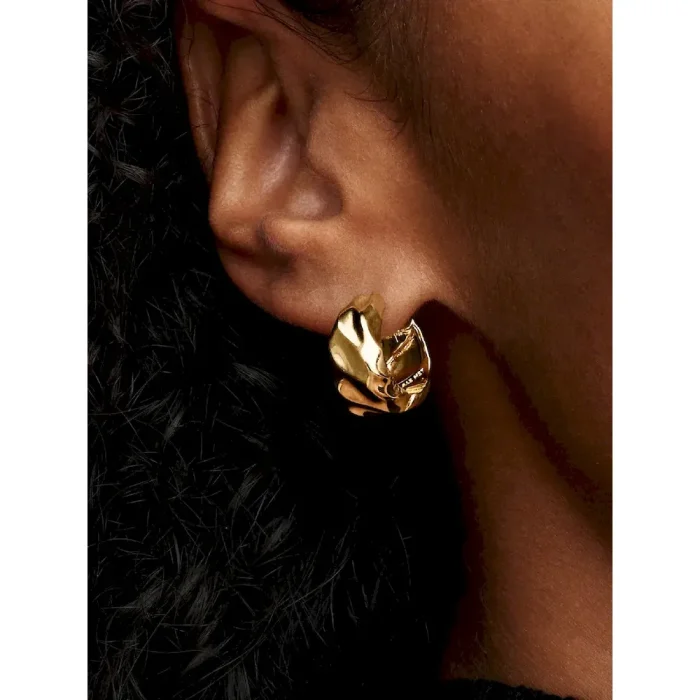 Rippled Hoop Earrings - Image 2