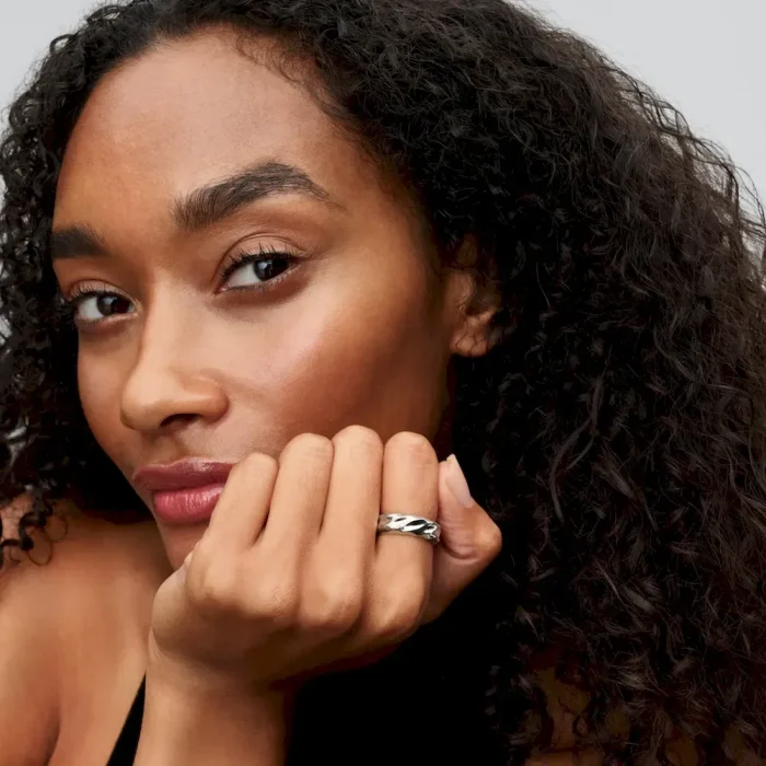 Two-Tone Ripple Effect Ring Set - Image 9