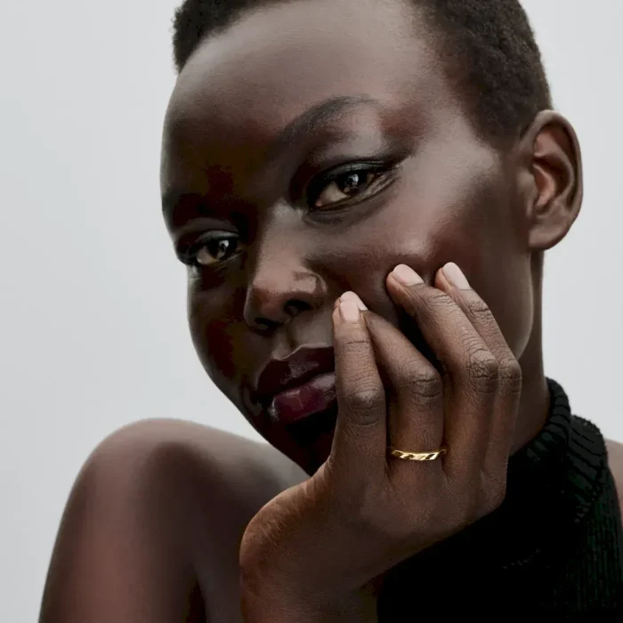 Two-Tone Ripple Effect Ring Set - Image 5