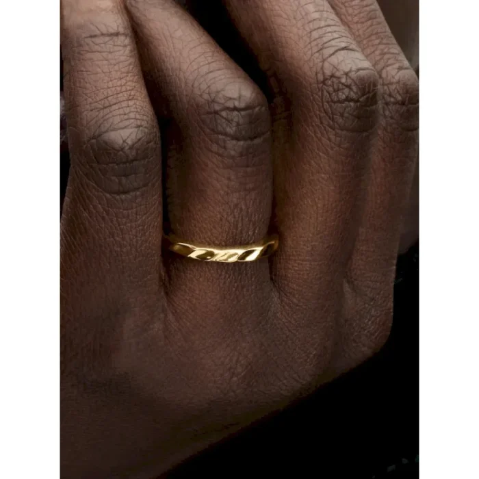 Two-Tone Ripple Effect Ring Set - Image 4