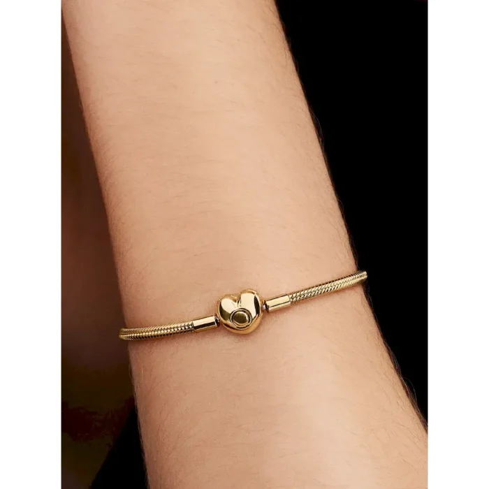 Heart Clasp Snake Chain Bracelet - Image 2