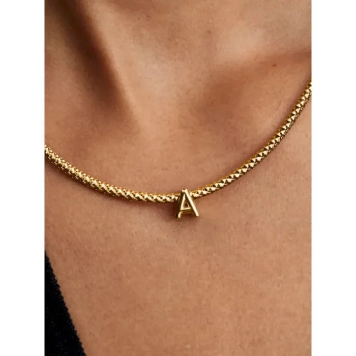 Letter A Charm Necklace - Image 9