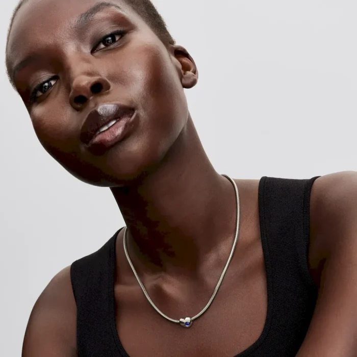 Engravable Blue Stone Heart Charm - Image 4