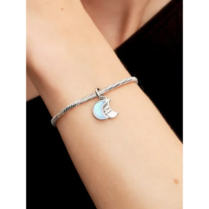 Crescent Moon Double Dangle Charm - Image 2
