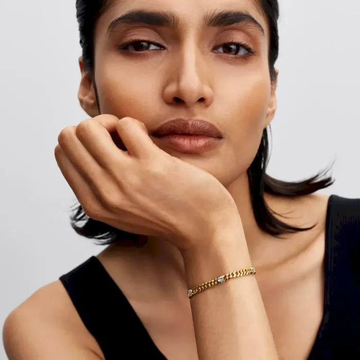 Heart Cuban Chain Bracelet - Image 3