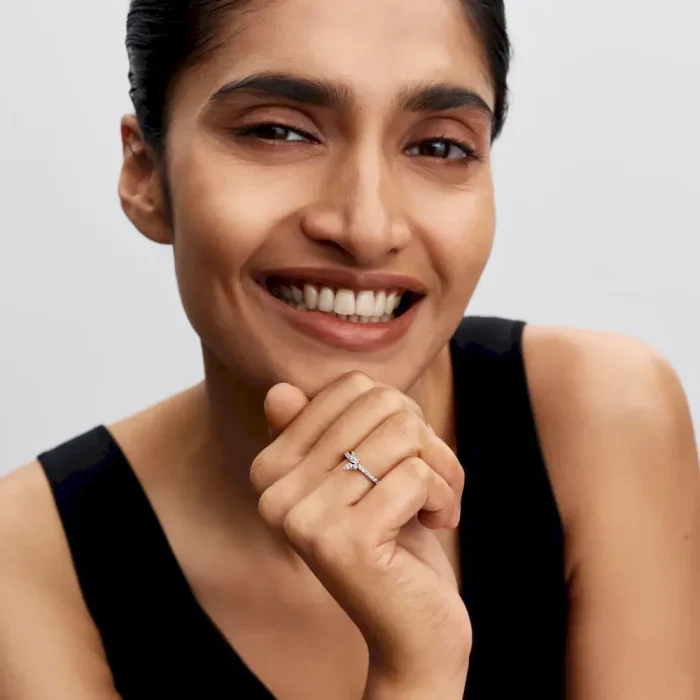 Sparkling Clear Butterfly Ring and Earring Set - Image 11