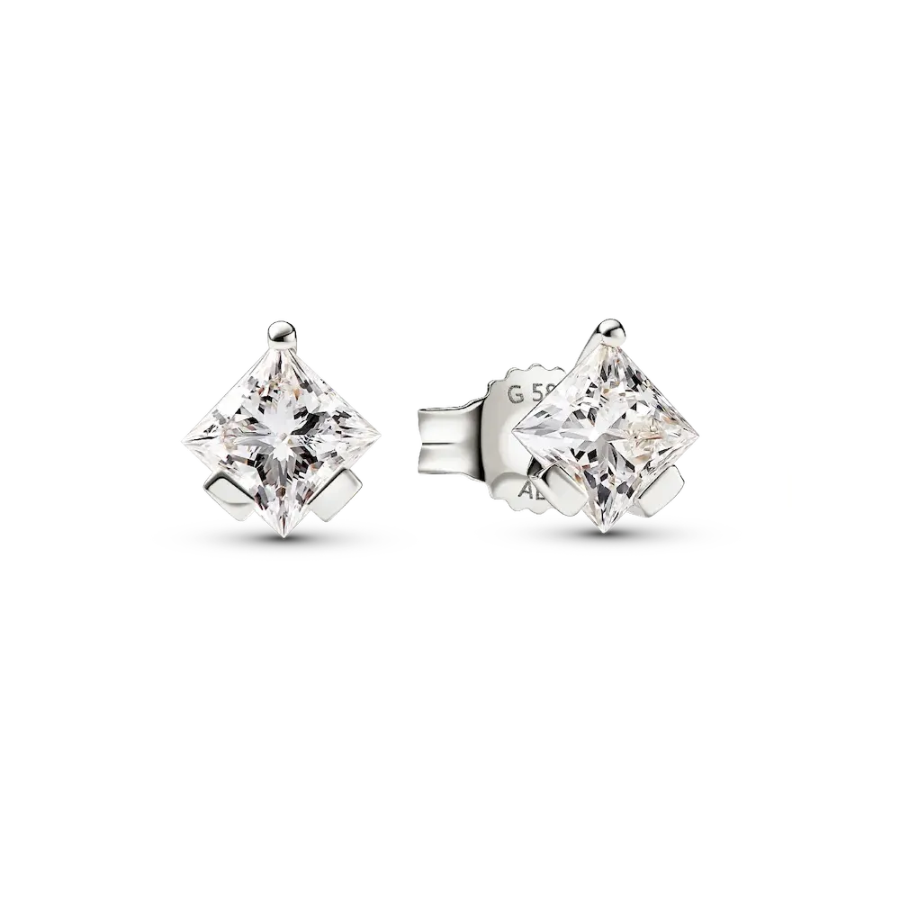 Pandora Nova 14k White Gold Lab-grown Diamond Earrings